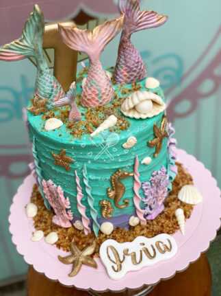 Tarta decorada sirenas