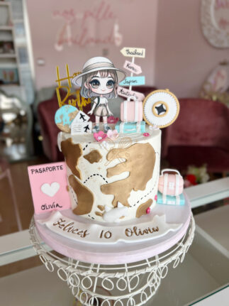 Tarta decorada infantil viajera