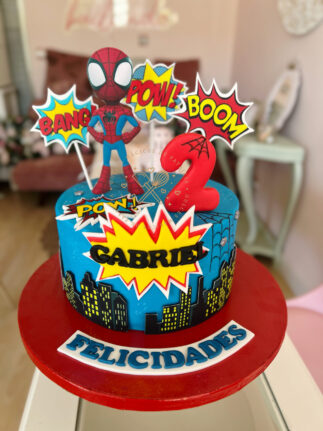 Tarta decorada infantil spiderman