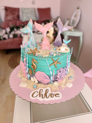 Tarta decorada infantil sirenas
