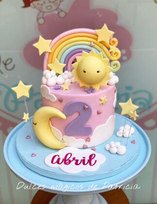 Tarta infantil arcoíris