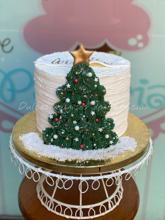 Tarta decorada árbol de navidad