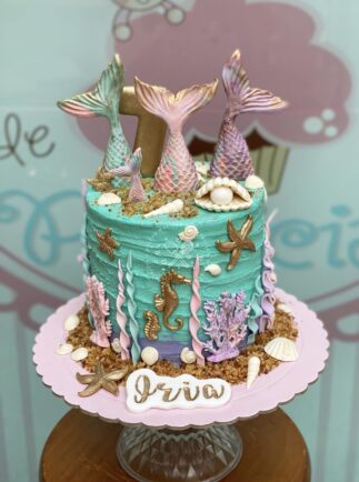 Tarta decorada sirenas