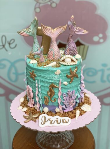 Tarta decorada sirenas
