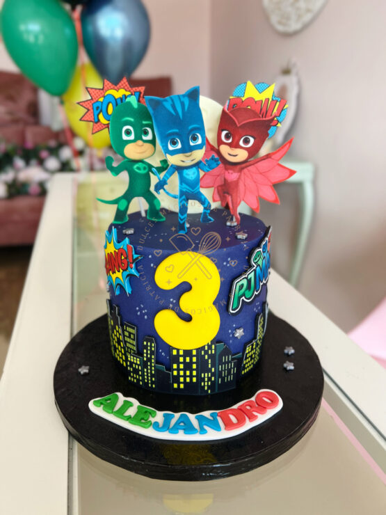 Tarta decorada infantil Pjmask