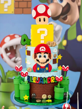 Tarta decorada Mario Bross