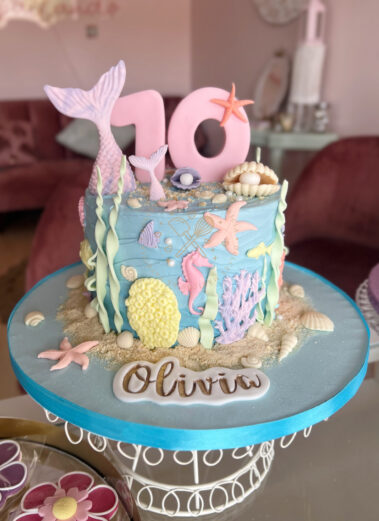 Tarta decorada infantil sirenas