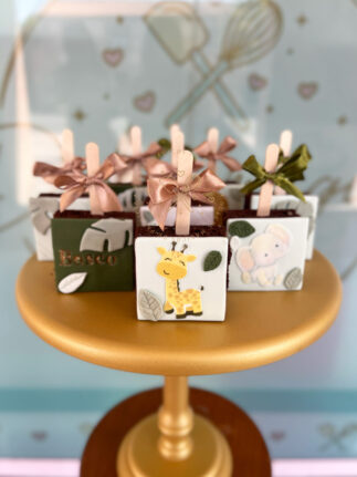 Brownies decorados animales de la selva