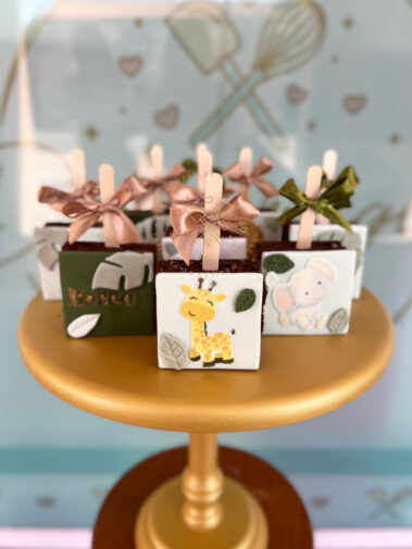 Brownies decorados animales de la selva