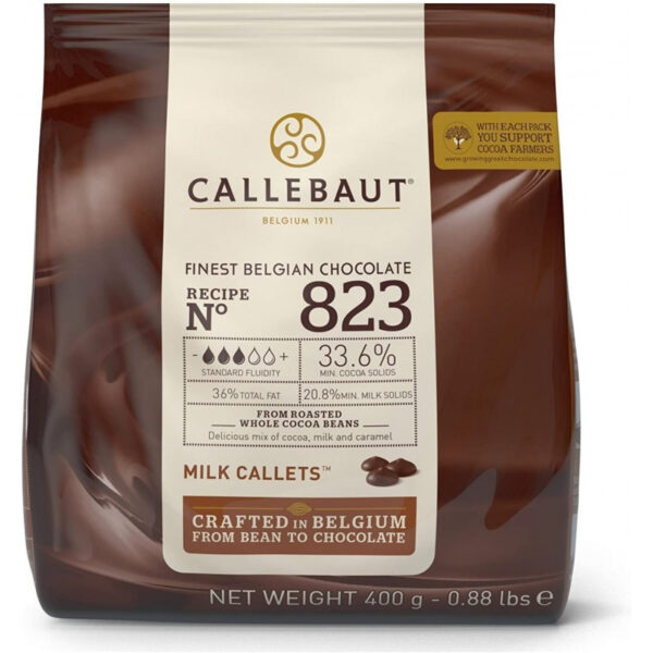 chocolate belga callebaut con leche numero 823