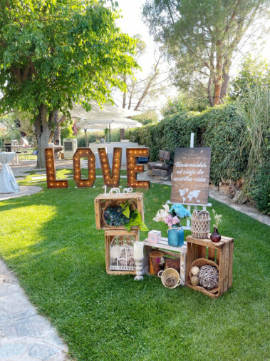 Decoración en bodas rincón de bienvenida