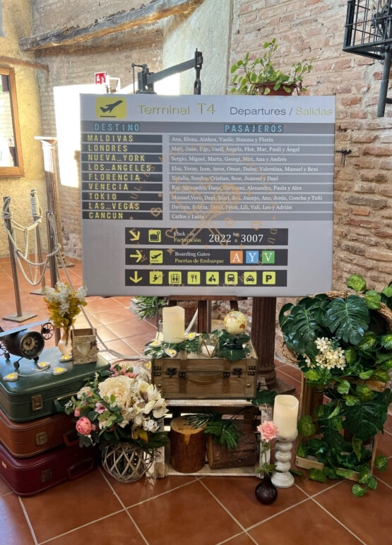 Seating plan panel de aeropuerto