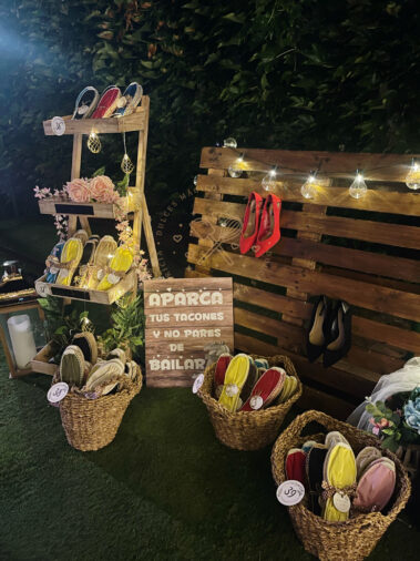 Decoración en bodas rincón de alpargatas