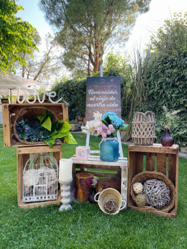 Decoración en bodas rincón de bienvenida