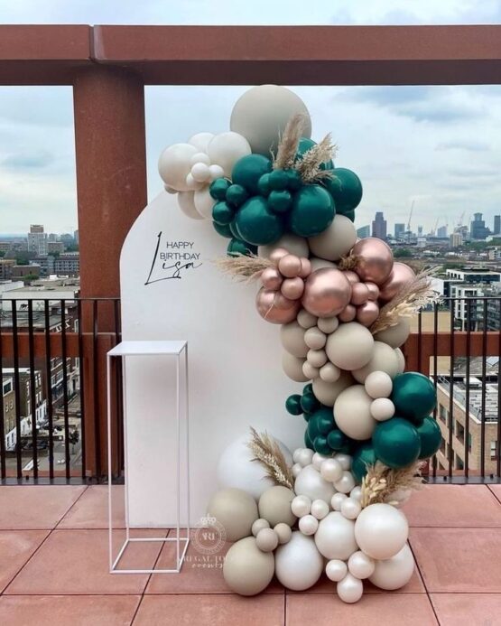 decoración globos photocall panel ovalado