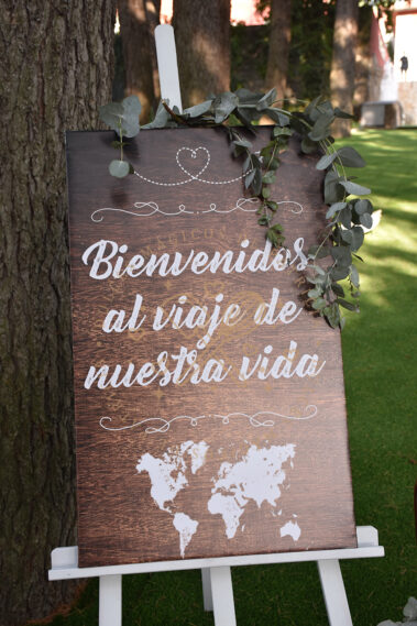 Detalle rincón de bienvenida