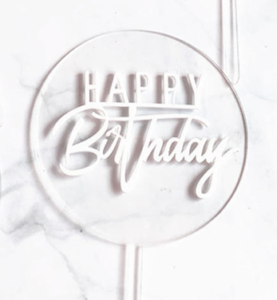 5 Adornos Para Tartas De Feliz Cumpleaños, Decoración De Acrílico Con
