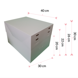 caja tarta rectangular 40x30 regulable en 4 alturas