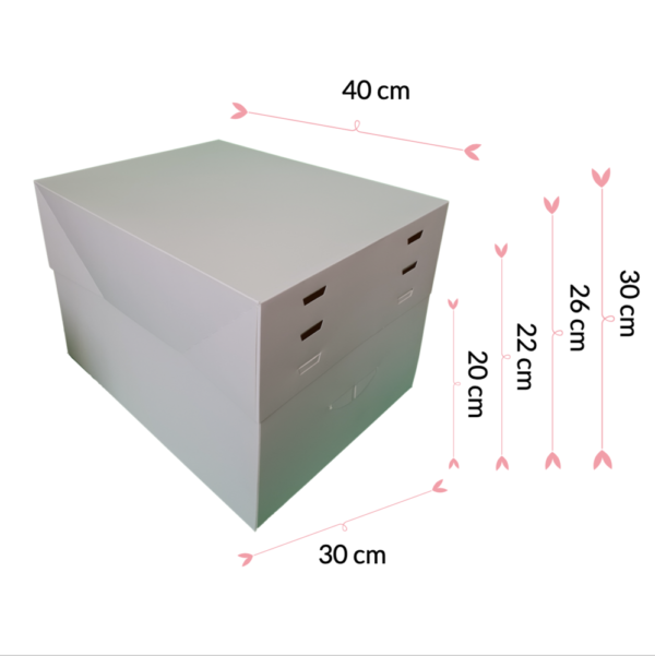 caja tarta rectangular 40x30 regulable en 4 alturas