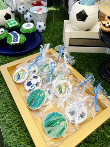 Mesa dulce cumpleaños de fútbol Real Madrid
