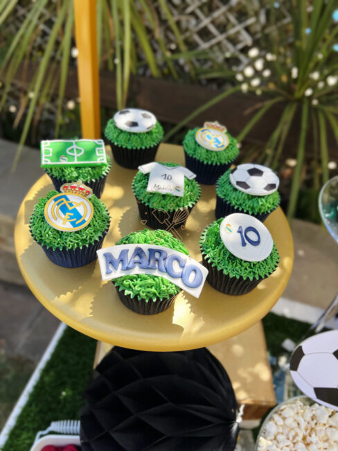 Mesa dulce cumpleaños de fútbol Real Madrid