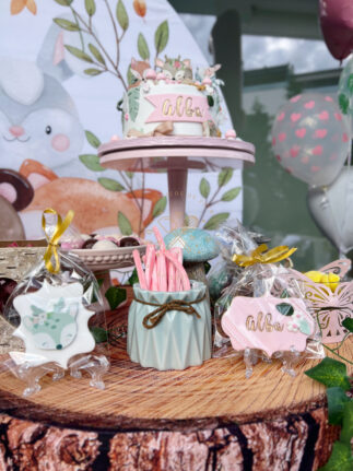 Mesa dulce cumpleaños animalitos del bosque