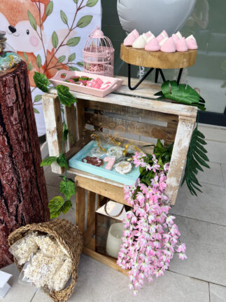 Mesa dulce cumpleaños animalitos del bosque