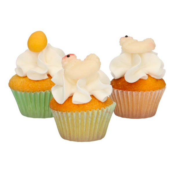Decoraciones de Mazapán pollito y huevo - Funcakes