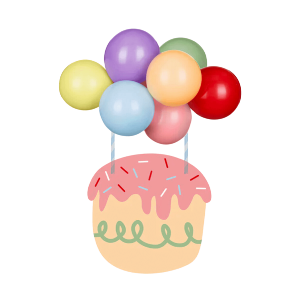 Topper globos arcoiris- Partydeco