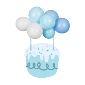 Topper globos azules- Partydeco