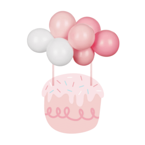 Topper globos rosas - Partydeco