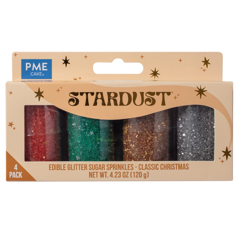 Stardust-Juego-Clásico-Navidad-decoraciones-comestibles-espolvoreado-pme